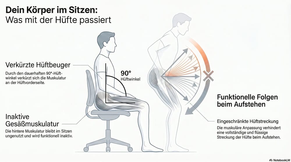 Grafik zur Hüfte beim Sitzen