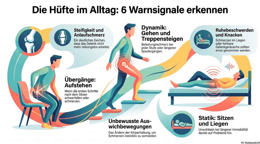 Grafik zu Hüftschmerzen im Alltag