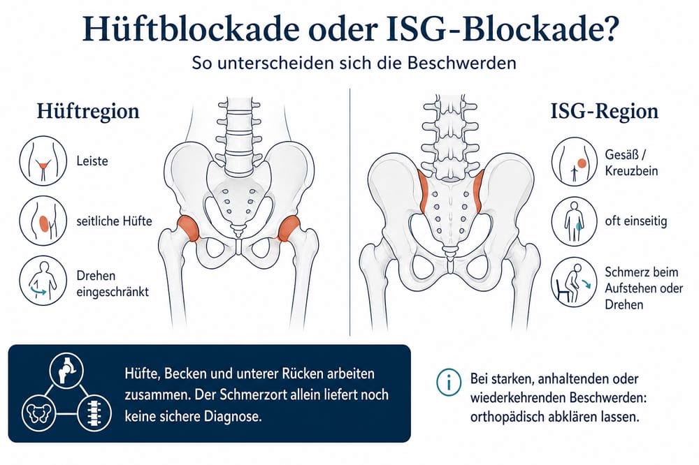 Grafik zum Thema Hüftblockade